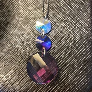 SALE ITEM! Purple and silver metallic necklace